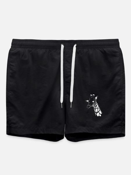 Giraffe Giraffe T-shirt Gift - Swim Trunks - black