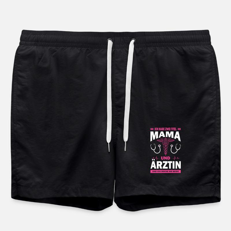 Mama und Ärztin - Badeshorts - Schwarz