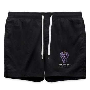 Trauben Vintage - Badeshorts - Schwarz - Vorne - AI Model Male 185 light (185cm)
