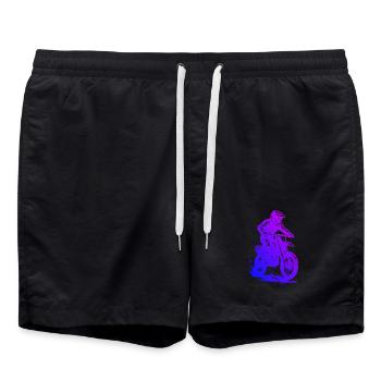 Fresh motocross motif for motocross - Swim Trunks - black - Front - AI Model Male 185 light (185cm)
