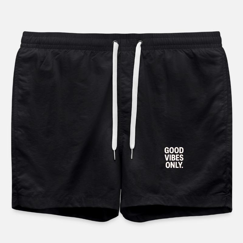 Gute Vibes Only - Neon Kontrast - Swim Trunks - black
