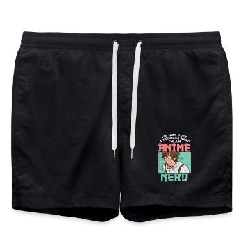 Graphique de citation drôle de nerd d’anime pas de nerd ordinaire - Short de bain - noir - Devant - AI Model Male 185 light (185cm)