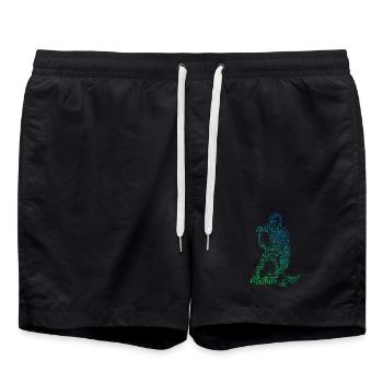 Vintage floorball design for floorball - Swim Trunks - black - Front - AI Model Male 185 light (185cm)