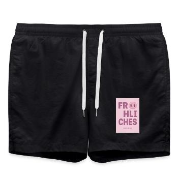 Happy New Year – New Year Greeting Design - Swim Trunks - black - Front - AI Model Male 185 light (185cm)