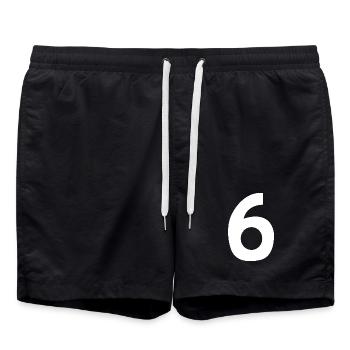 Number 6 - Swim Trunks - black - Front - AI Model Male 185 light (185cm)