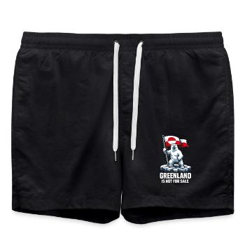 Grönland Flagge Bär Greenlanders Geschenk - Badeshorts - Schwarz - Vorne - AI Model Male 185 light (185cm)