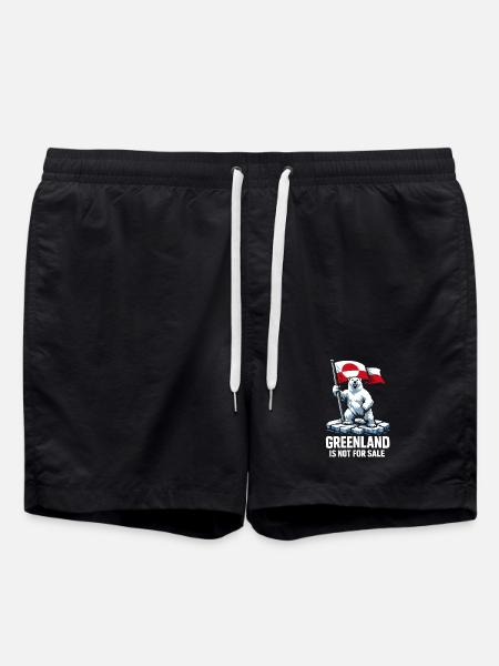 Grönland Flagge Bär Greenlanders Geschenk - Badeshorts - Schwarz