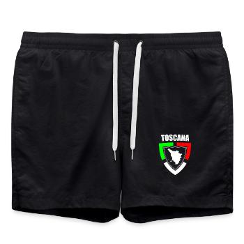 Toskana-Souvenir im trikolorierten Italien T-Shirt - Badeshorts - Schwarz - Vorne - AI Model Male 185 light (185cm)