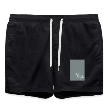 Affiche typographique : Eh bien. - Short de bain - noir - Devant - AI Model Male 185 light (185cm)