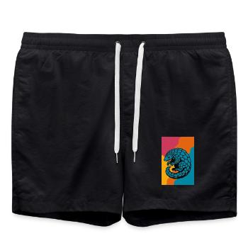 Pangolin Pop Art - Badeshorts - Schwarz - Vorne - AI Model Male 185 light (185cm)