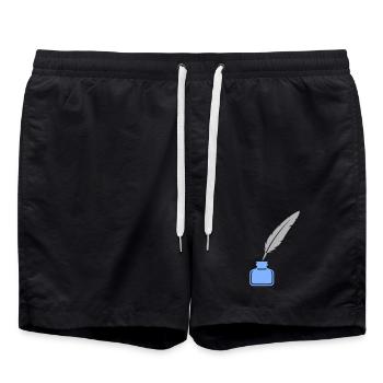 Schreibfeder Tinte Icon - Badeshorts - Schwarz - Vorne - AI Model Male 185 light (185cm)