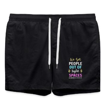 Hebamme Entbindung - Badeshorts - Schwarz - Vorne - AI Model Male 185 light (185cm)