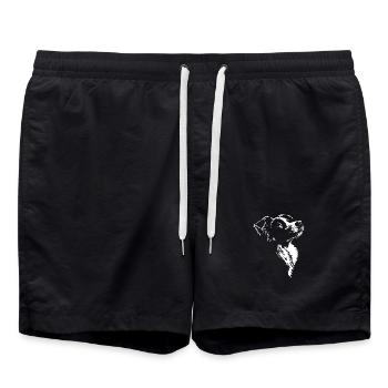 Silhouette de Border Collie Chiens de troupeau Chiens Wilssers - Short de bain - noir - Devant - AI Model Male 185 light (185cm)