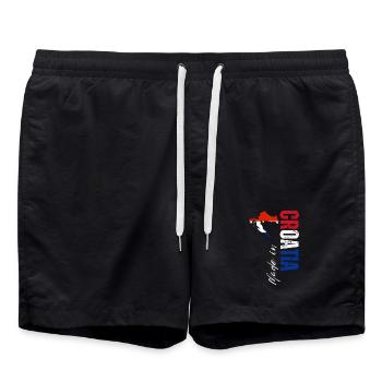 Fabriqué en Croatie, né en Croatie - Short de bain - noir - Devant - AI Model Male 185 light (185cm)