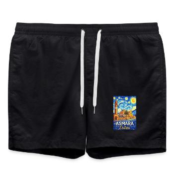 Asmara Eritrea Star City - Swim Trunks - black - Front - AI Model Male 185 light (185cm)