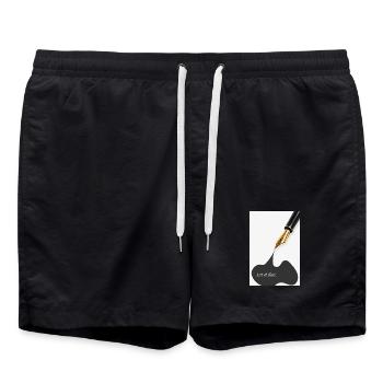 Laissez couler Créativité Motivation Écriture - Short de bain - noir - Devant - AI Model Male 185 light (185cm)