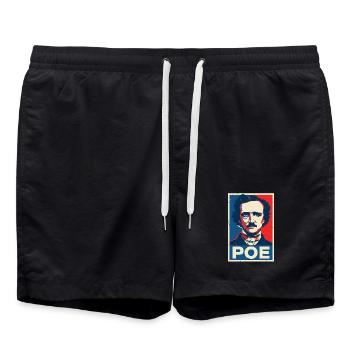 Affiche de portrait littéraire gothique - Short de bain - noir - Devant - AI Model Male 185 light (185cm)