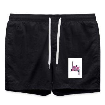 Keep Moving Forward Bold Statement Pink - Badeshorts - Schwarz - Vorne - AI Model Male 185 light (185cm)