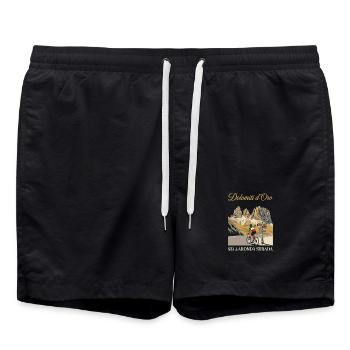 Passo Sella 2240m Dolomiti d'Oro Cycling Art - Swim Trunks - black - Front - AI Model Male 185 light (185cm)