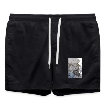 Pirate de smoking - Short de bain - noir - Devant - AI Model Male 185 light (185cm)