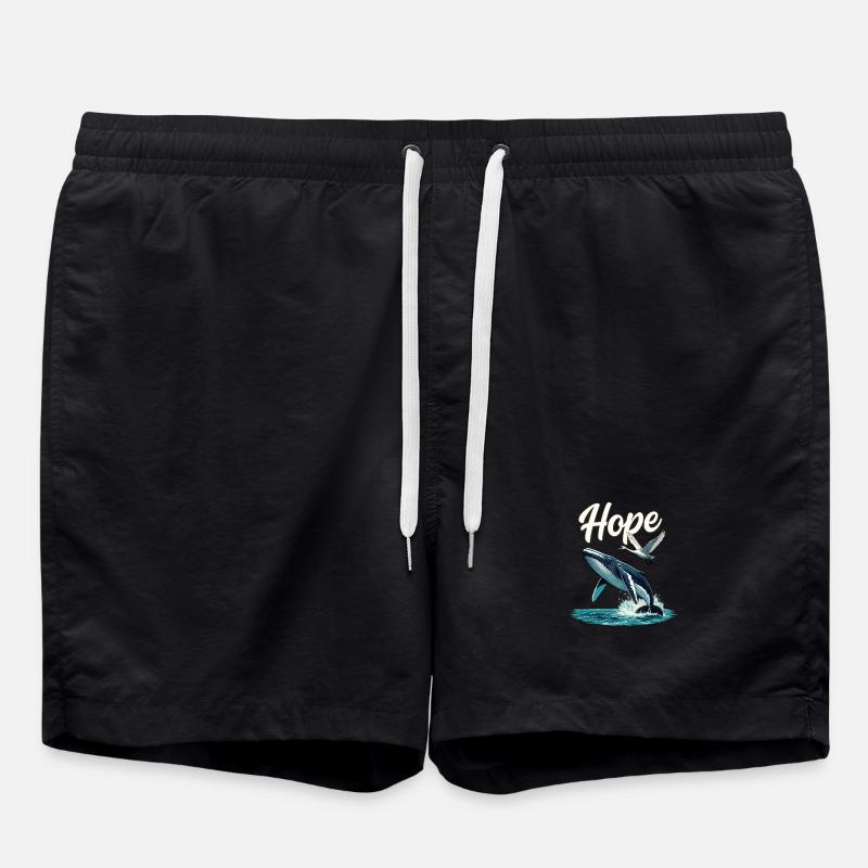Hoffnung: Wal und Schwan Sprung, Hope - Badeshorts - Schwarz