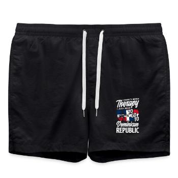 Dominican Republic Flag Dom Rep Pride - Swim Trunks - black - Front - AI Model Male 185 light (185cm)