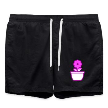 Blume - Badeshorts - Schwarz - Vorne - AI Model Male 185 light (185cm)