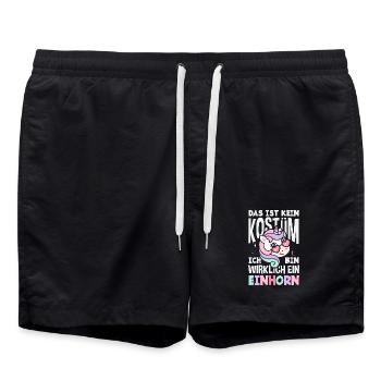 Kein Kostüm Bin Wirklich Ein Einhorn Fasching - Badeshorts - Schwarz - Vorne - AI Model Male 185 light (185cm)