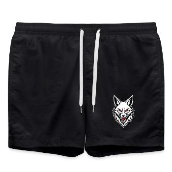 Renard Sauvage Mascotte Logo Sport Gaming Cadeau - Short de bain - noir - Devant - AI Model Male 185 light (185cm)