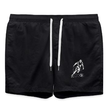 Art de lignes d’un joueur de football - Short de bain - noir - Devant - AI Model Male 185 light (185cm)