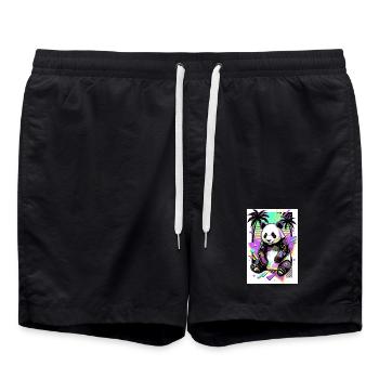 Panda - Badeshorts - Schwarz - Vorne - AI Model Male 185 light (185cm)