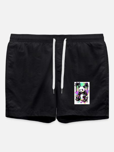 panda - Swim Trunks - black