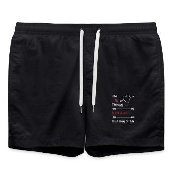 Verhaltenstherapie Therapie Verhalten - Badeshorts - Schwarz - Vorne - AI Model Male 185 light (185cm)