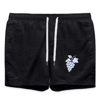 Trauben-Silhouette im Flieder - Badeshorts - Schwarz - Vorne - AI Model Male 185 light (185cm)
