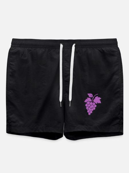 Purple Grapes Silhouette - Swim Trunks - black