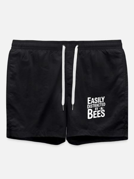 Easily Distracted By Bees - Swim Trunks - black