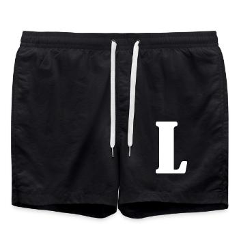 L - Badeshorts - Schwarz - Vorne - AI Model Male 185 light (185cm)