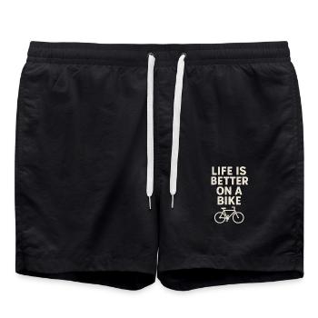 Fahrrad Trekking City Bike Spruch Lustig Design - Badeshorts - Schwarz - Vorne - AI Model Male 185 light (185cm)