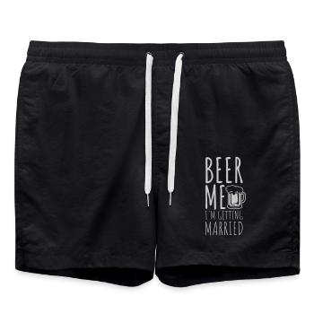 Beer Me Getting Married - Swim Trunks - black - Front - AI Model Male 185 light (185cm)