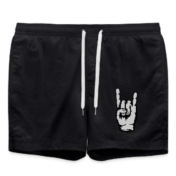 Handzeichen Heavy Metal Logo - Badeshorts - Schwarz - Vorne - AI Model Male 185 light (185cm)