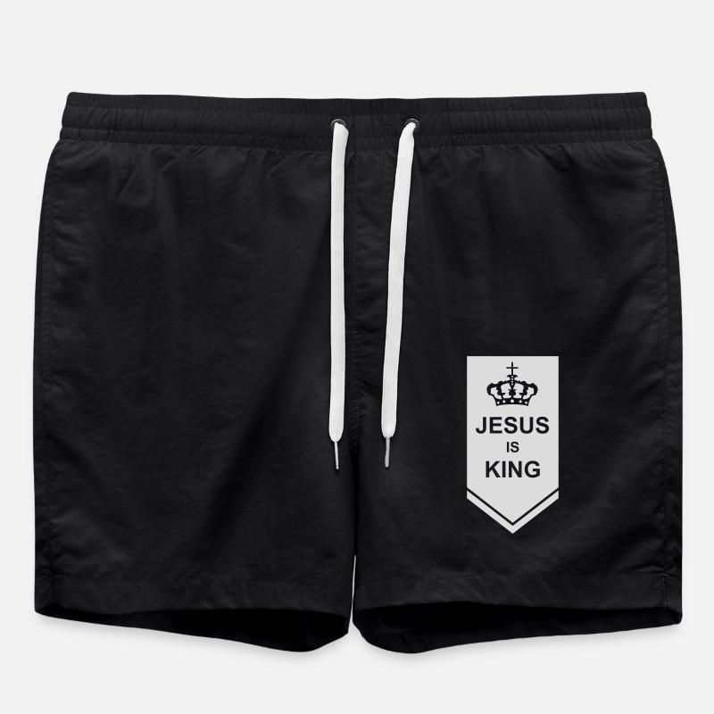 jesus is king Zitat - Badeshorts - Schwarz
