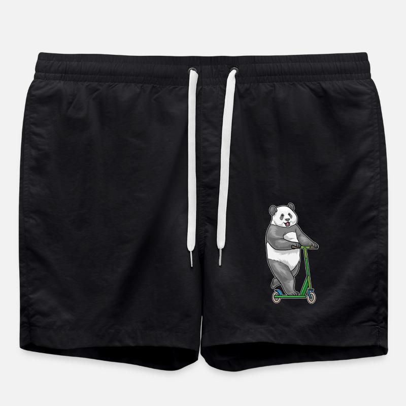 Panda Scooter - Swim Trunks - black