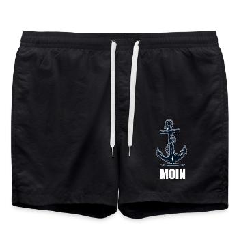 Moin Anker - Badeshorts - Schwarz - Vorne - AI Model Male 185 light (185cm)