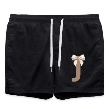 Buchstabe J Knoten - Badeshorts - Schwarz - Vorne - AI Model Male 185 light (185cm)