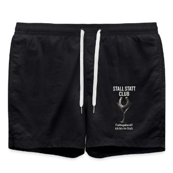 Stall Statt Club Freitagabend Humor - Badeshorts - Schwarz - Vorne - AI Model Male 185 light (185cm)
