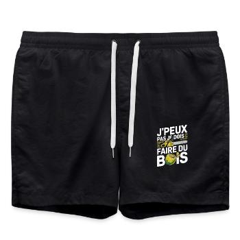 Ich kann nicht, ich muss Holz machen - Badeshorts - Schwarz - Vorne - AI Model Male 185 light (185cm)