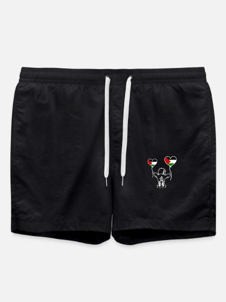 Handala free palestine - Swim Trunks - black