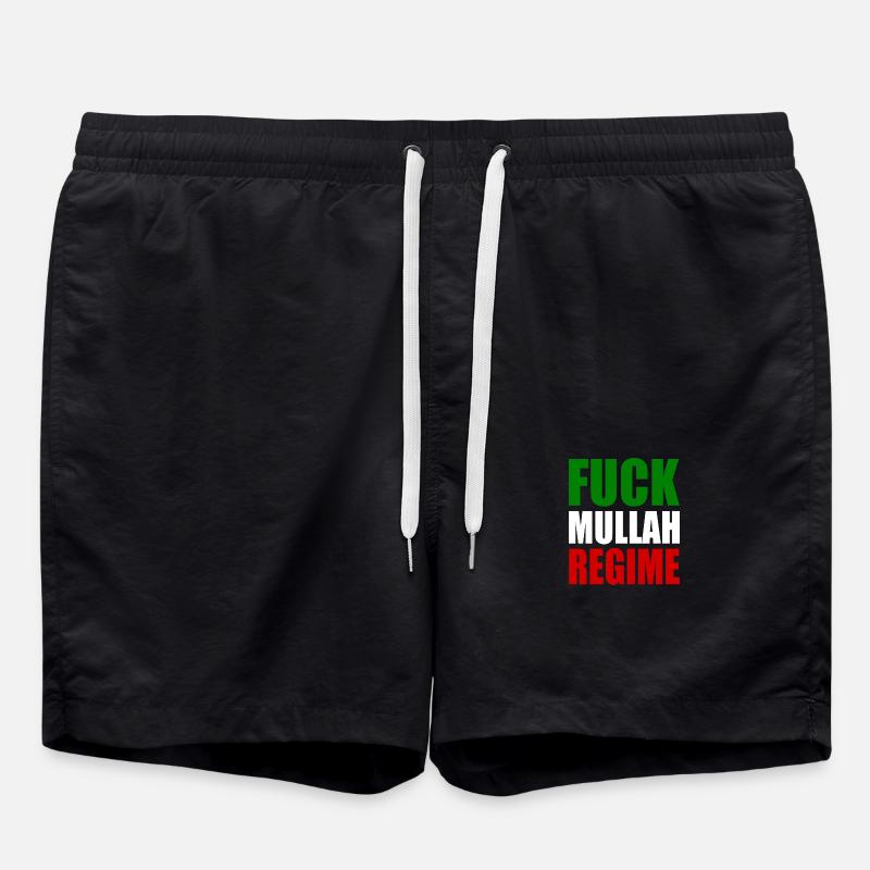 Fuck mullah regime iran - Badeshorts - Schwarz