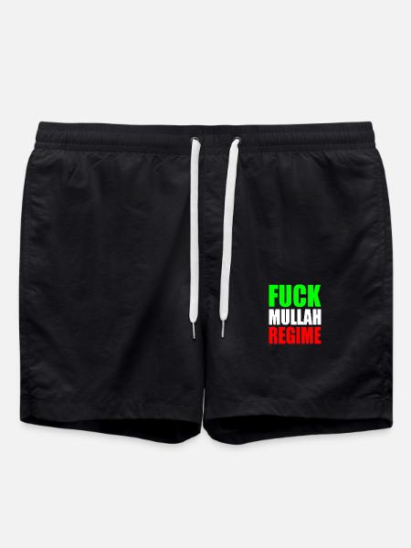 Fuck mullah regime iran - Swim Trunks - black