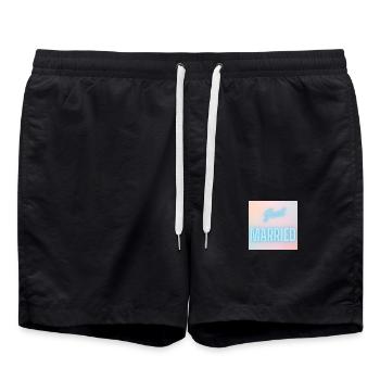 JUST MARRIED,VIVE LES MARIES,EVJF,SAINT VALENTIN - Short de bain - noir - Devant - AI Model Male 185 light (185cm)